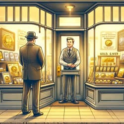 Two men standing in front of a bullion store