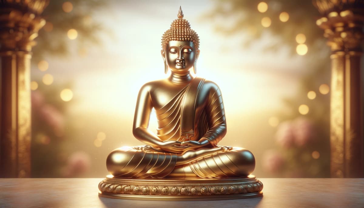 A golden Buddha statue