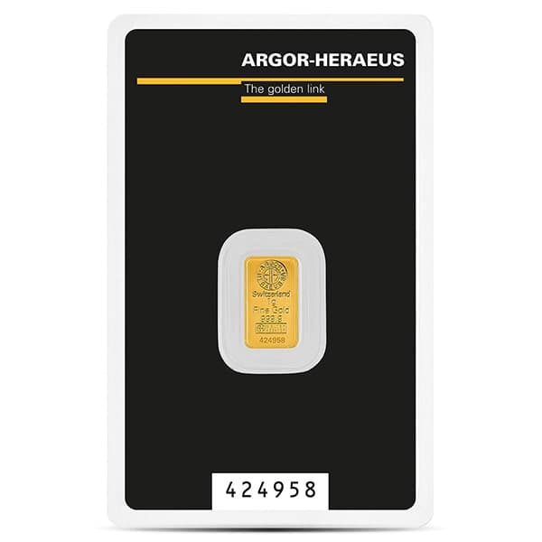 1 Gram Argor-Heraeus Kinebar Gold Bar