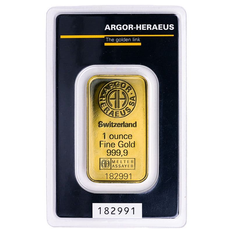 1 oz Argor-Heraeus Kinebar Gold Bar