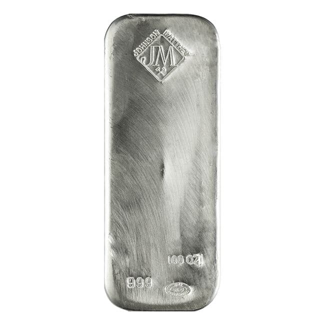 100 oz Johnson Matthey Silver Bar