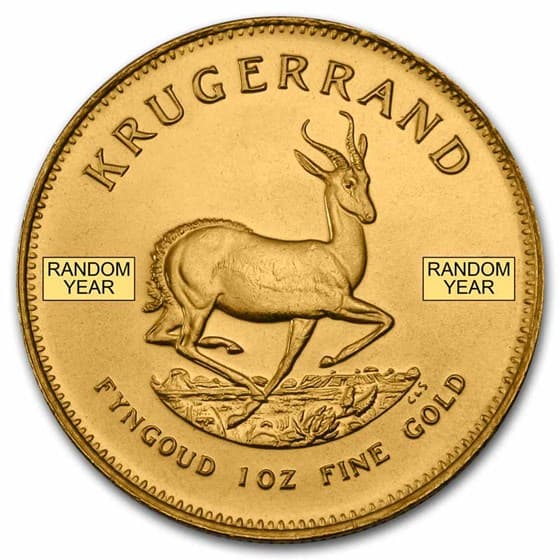 South African 1 oz Gold Krugerrand Coin (Random Year)