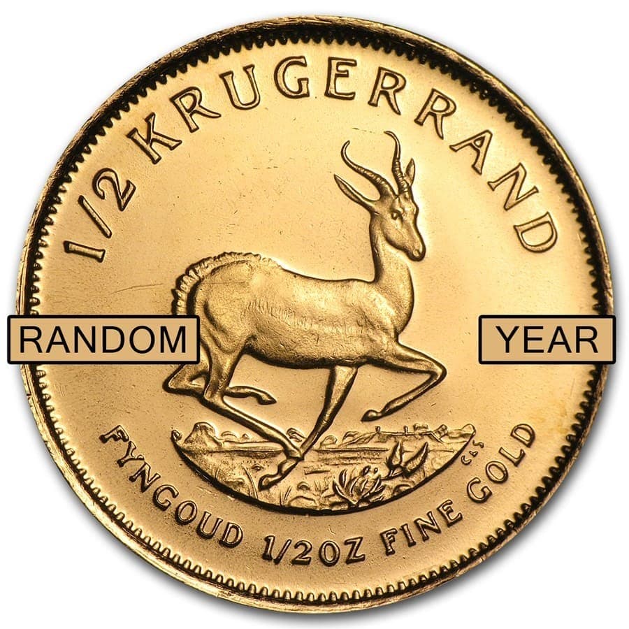 South African 1/2 oz Gold Krugerrand (Random Year)