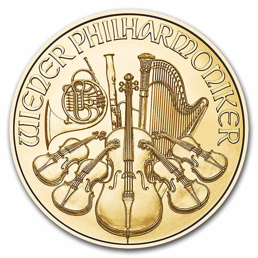 2025 Austrian 1/10 oz Gold Philharmonic Coin