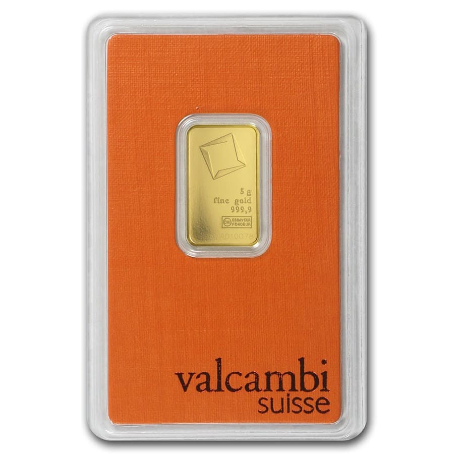 5 Gram Valcambi Gold Bar