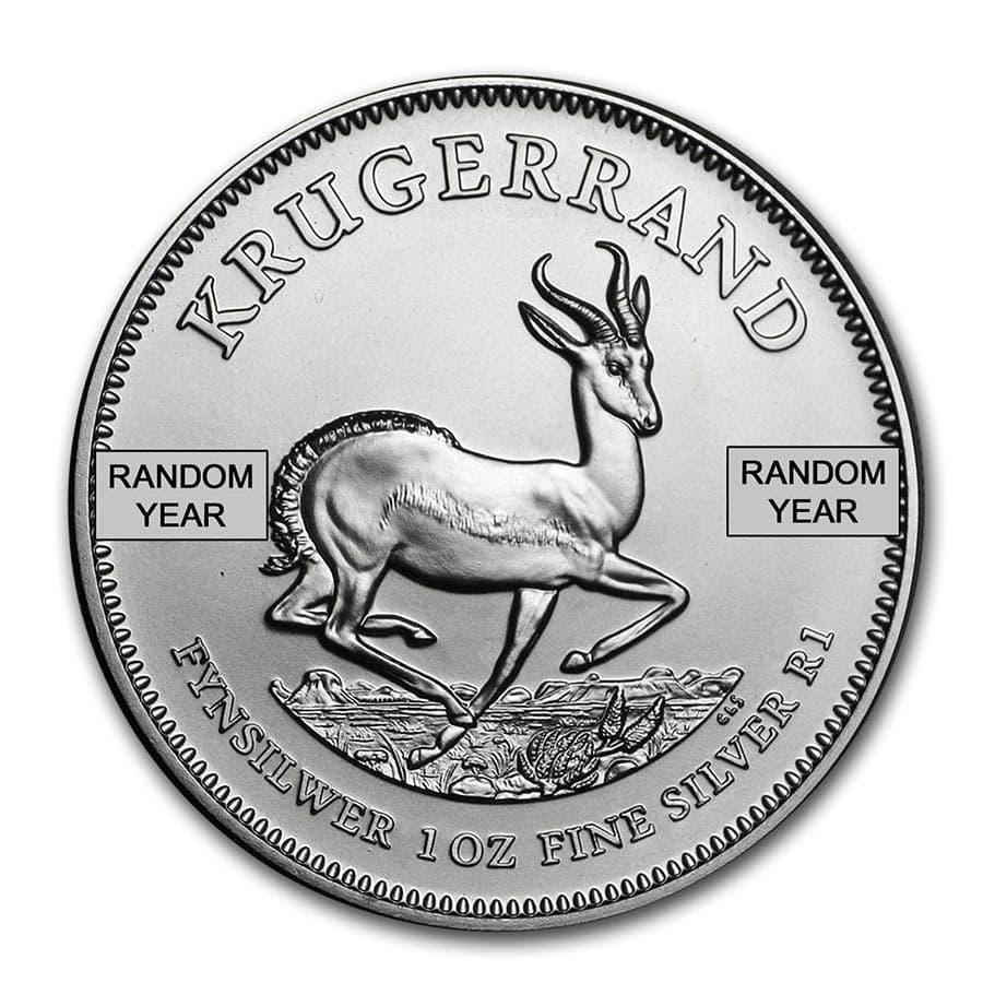 1 oz South African Silver Krugerrand Coin (Random Year)